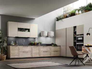 Cucina Moderna angolare Twin Okobo Smoke & Cream di Arrex