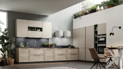Cucina Moderna angolare Twin Okobo Smoke & Cream di Arrex