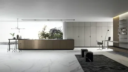 Cucina Moderna in linea Vestimi 02 in metallo brunito di Dibiesse