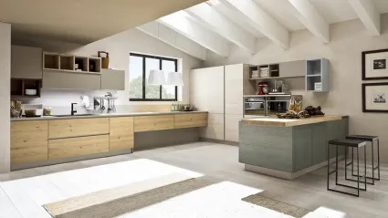 Cucina Zenzero Rovere Canapa e Petrolio di Arrex