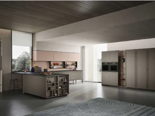 Cucina Moderna angolare Spring Pro 01 in melaminico di Dibiesse