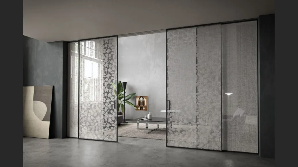 Porta per interni Manhattan Scorrevole Arabesco Lino di Henry Glass