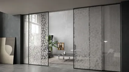 Porta per interni Manhattan Scorrevole Arabesco Lino di Henry Glass