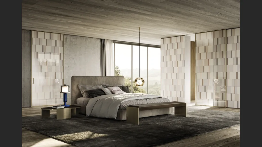 Porta per interni Manhattan Scorrevole in vetro decoro Origin di Henry Glass