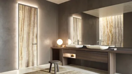 Porta per interni Vitra Battente in vetro finitura Onice Grigio con telaio in alluminio di Henry Glass