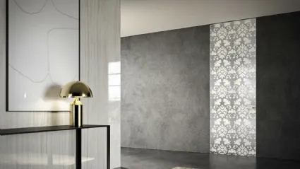 Porta per interni Vitra Battente su stipite Plain in vetro con decoro di Henry Glass