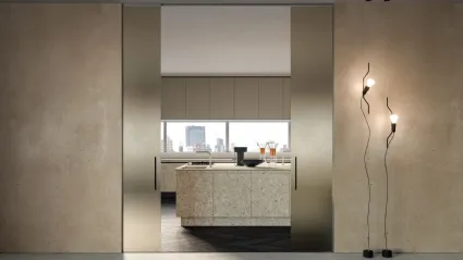Porta per interni Vitra a Scomparsa con decoro Full Plaster di Henry Glass