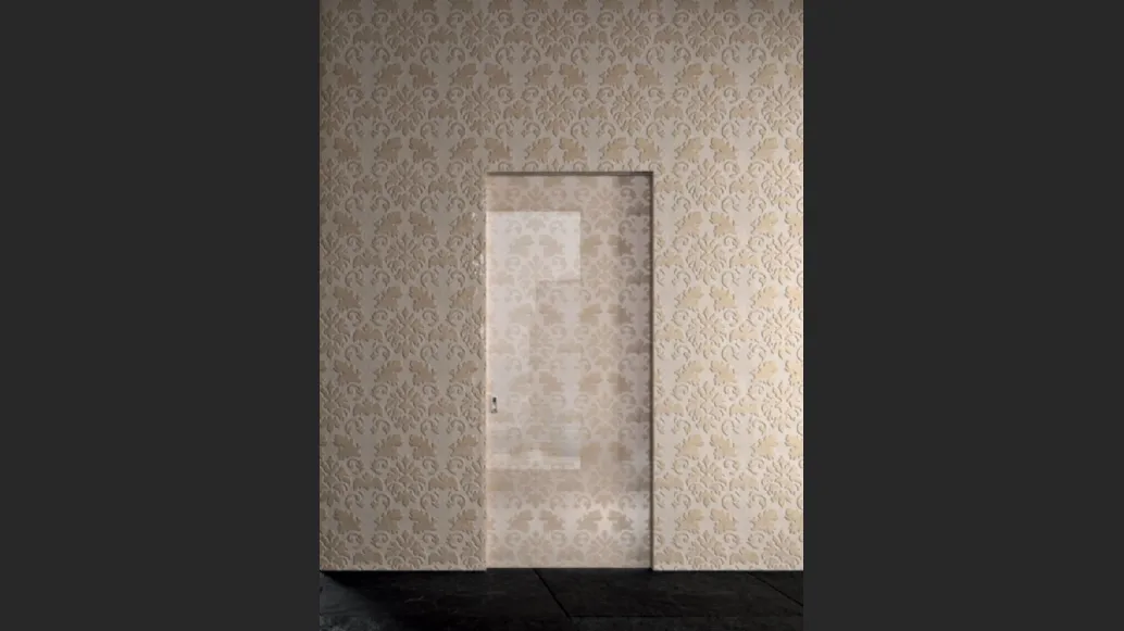 Porta scorrevole per interni Vitra Scomparsa in vetro satinato Liberty Plaster di Henry Glass