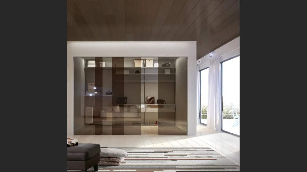 Porta per interni Vitra Scorrevole in vetro Bronzo Trasparente di Henry Glass