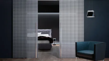 Porta per interni Vitra Scorrevole in Vetro decoro Oxford di Henry Glass