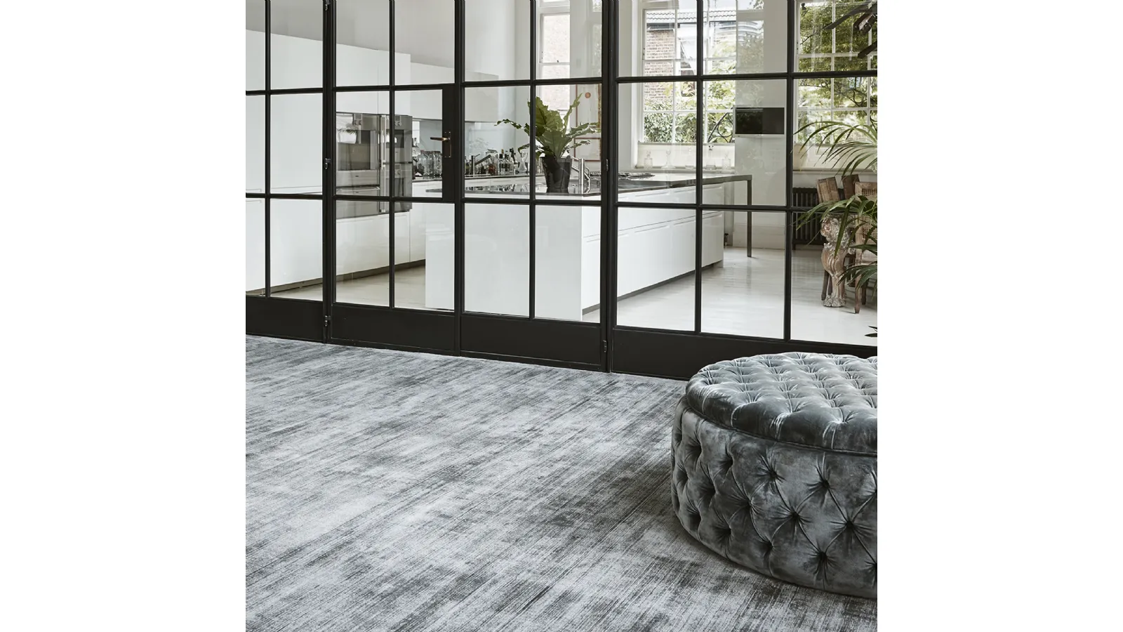 Tappeto grigio mélange in tessuto ecologico Garden Color di Cigierre