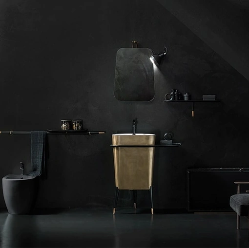 Lavabo Free 04 in tinta Metallico Bronzo di Cerasa