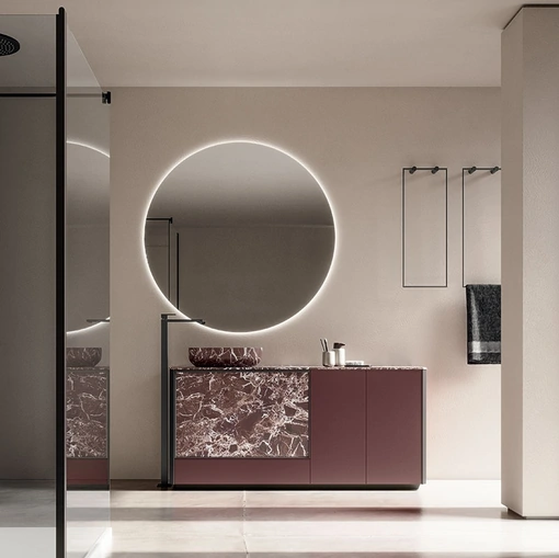 Mobile da Bagno Honey 01 in laccato e resina di Cerasa