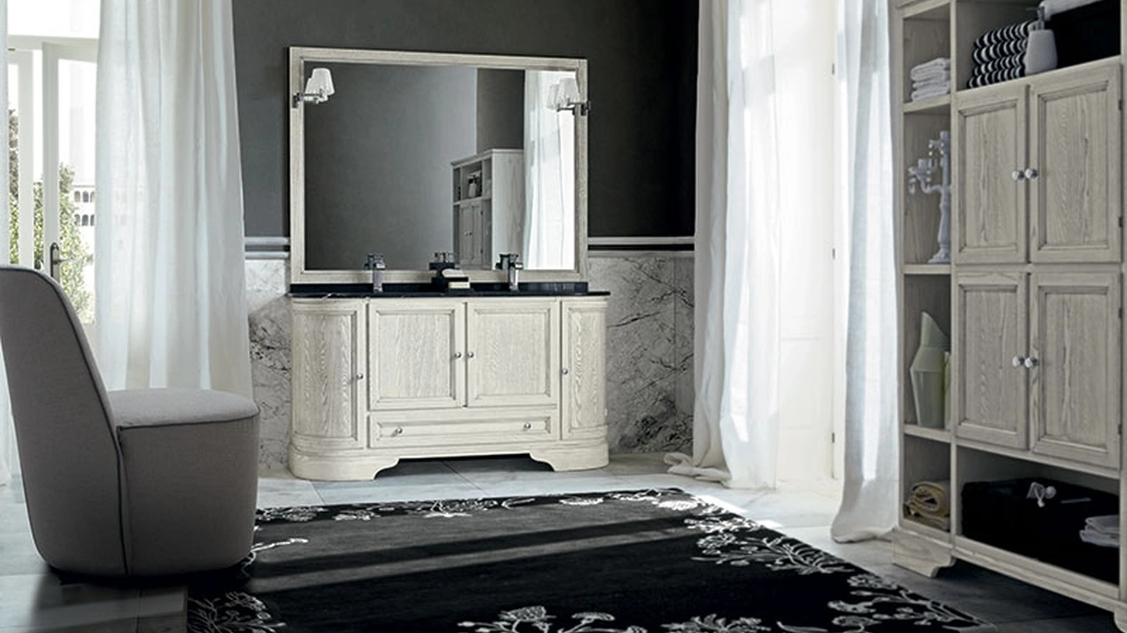 Mobile da Bagno Paestum 02 in Frassino laccato di Cerasa