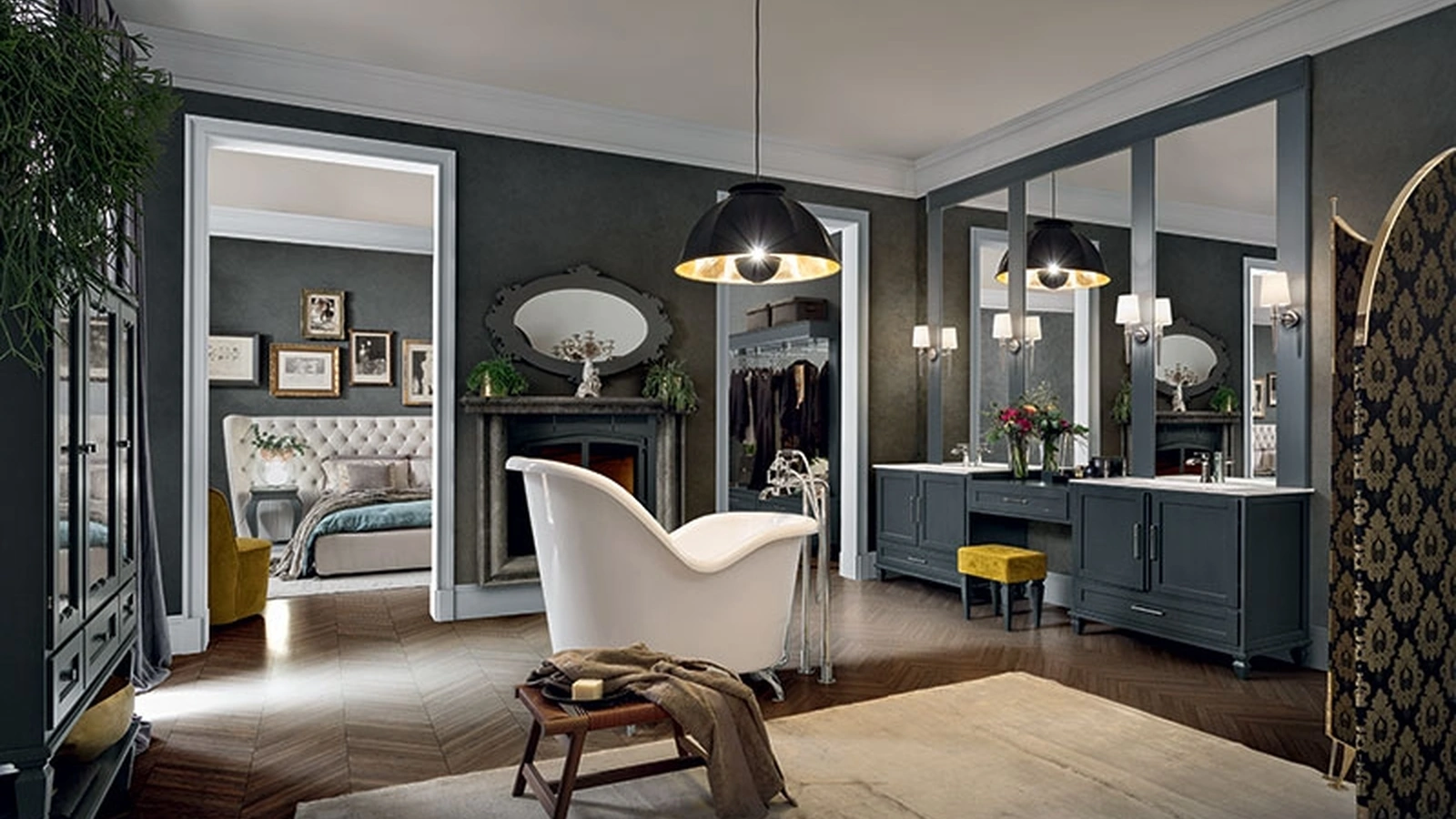 Mobile da Bagno York 02 in laccato Fumo di Londra di Cerasa