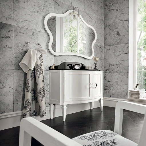 Mobile da Bagno York 04 in laccato Bianco usurato di Cerasa