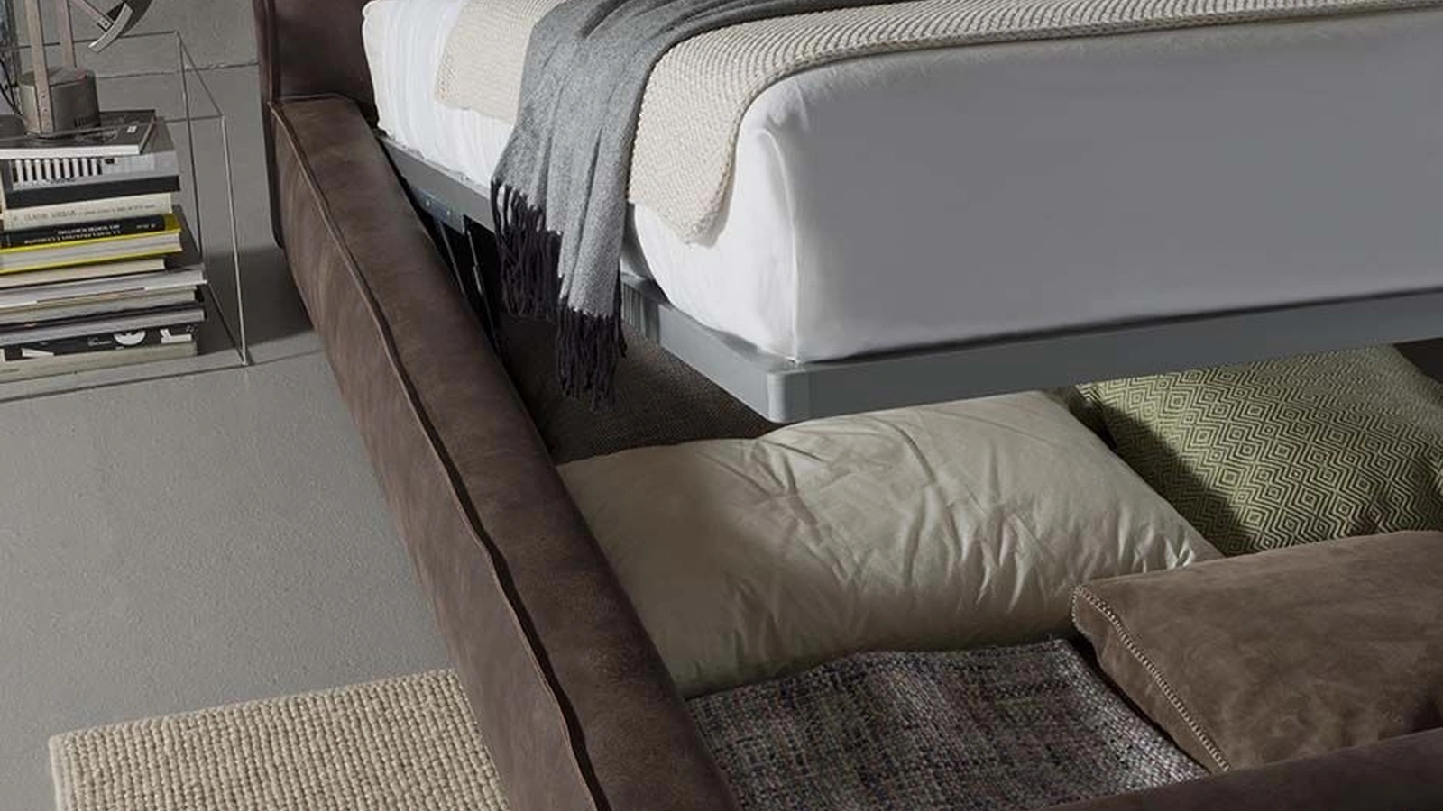 Letto con testiera e box contenitore Club di Flexstyle