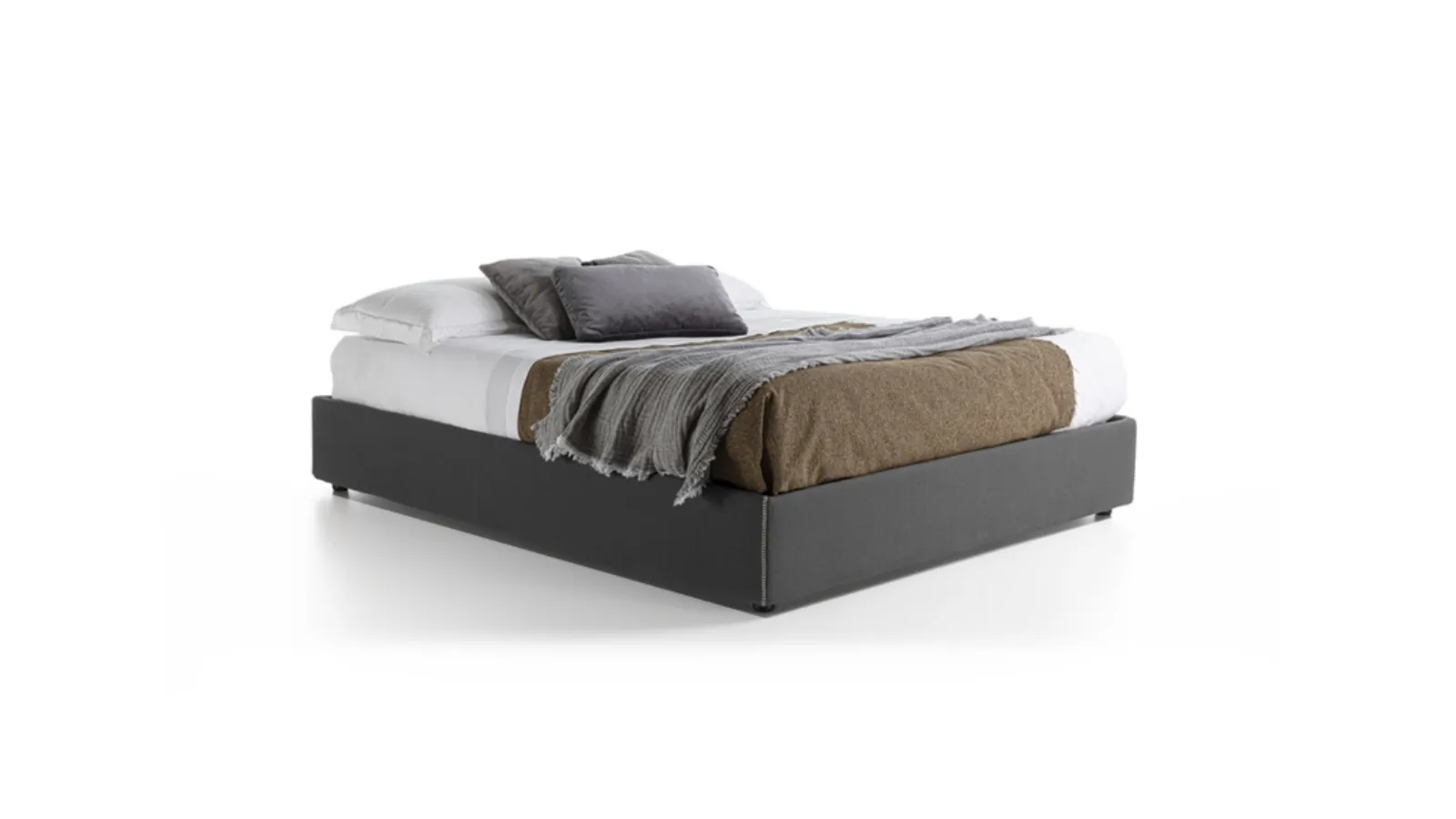 Letto matrimoniale Sommier in tessuto con box contenitore Flexstyle