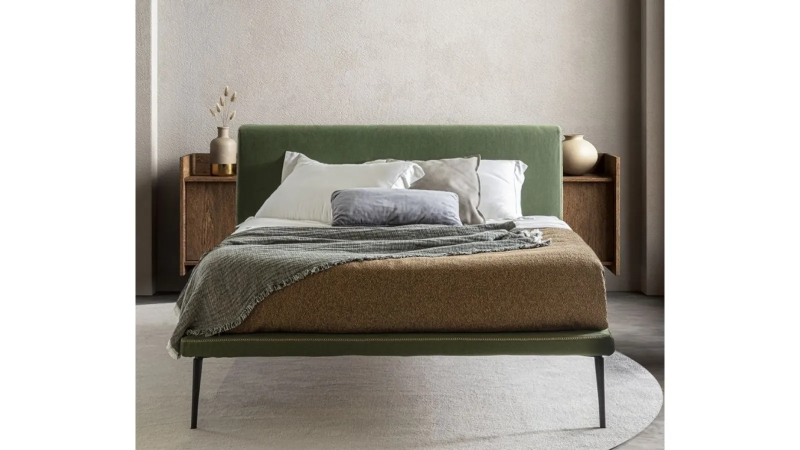 Letto in tessuto con testiera Stelle di Flexstyle