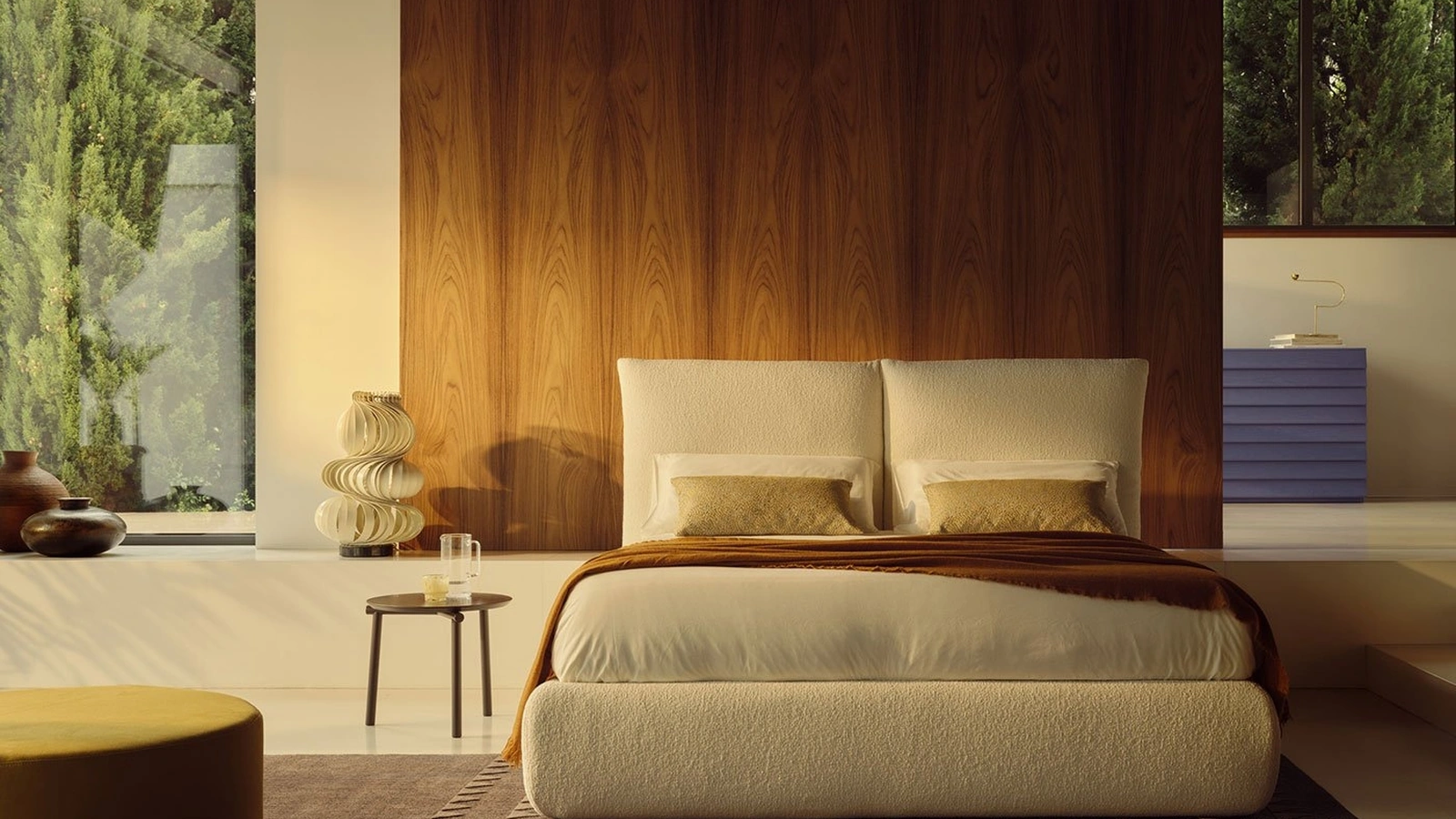 Letto in tessuto imbottito Liz di Bolzan Letti