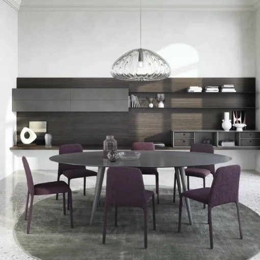 Parete Attrezzata Box 18 Rovere Terra e vetro di Novamobili