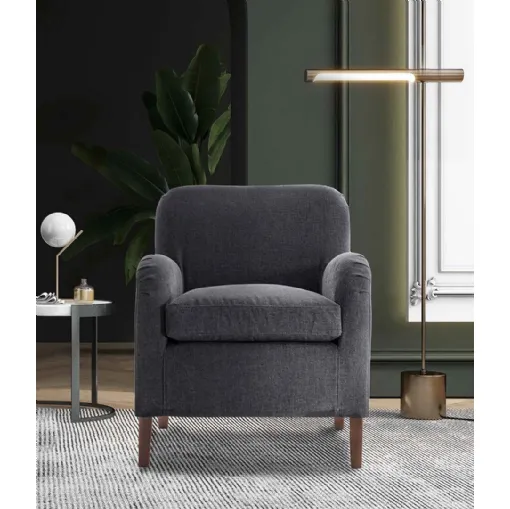 Poltroncina in tessuto con piedi in legno Apollo di Flexstyle