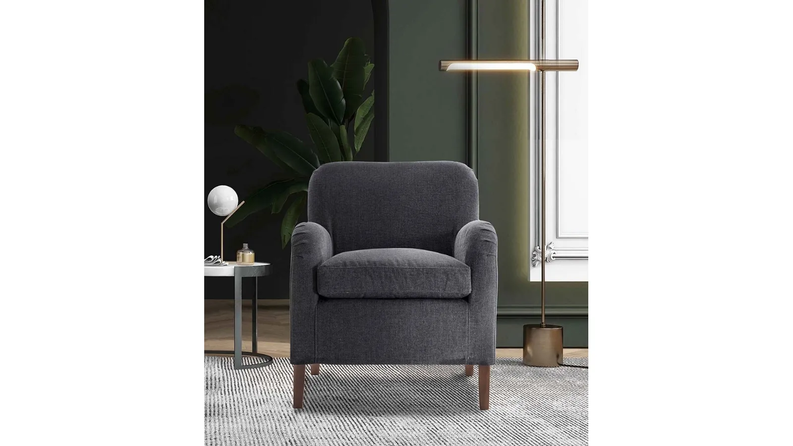 Poltroncina in tessuto con piedi in legno Apollo di Flexstyle