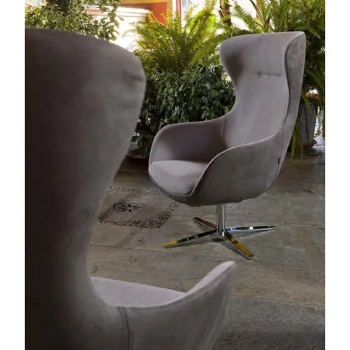 Poltrona in tessuto con base in acciaio Picked di Flexstyle