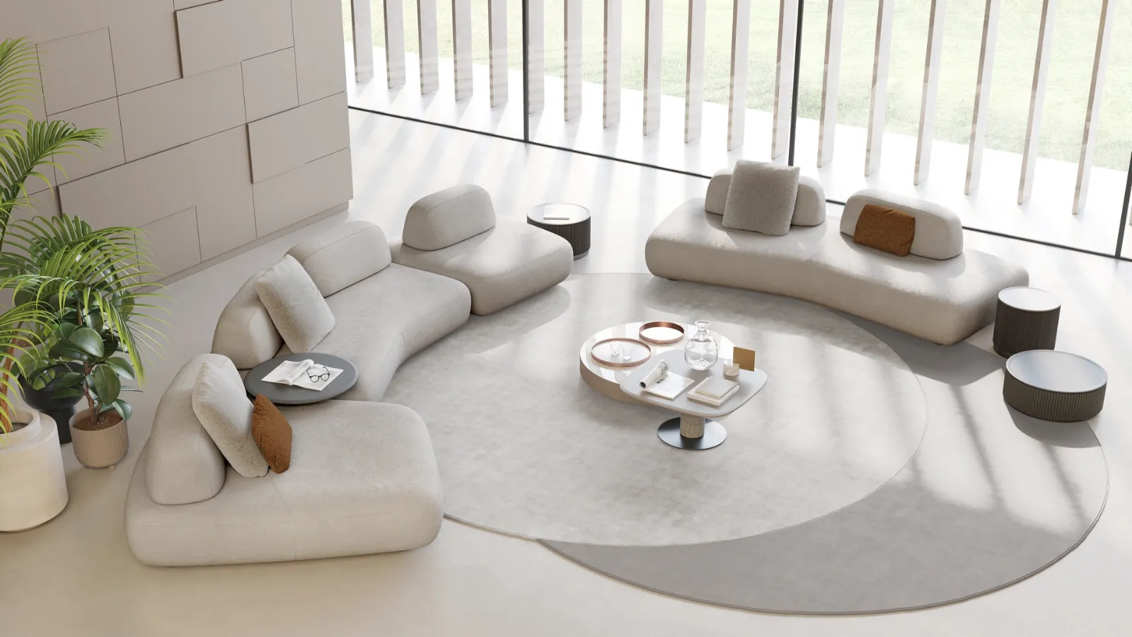 Divano con penisola Curve di Art Nova
