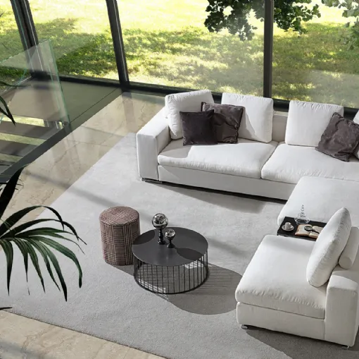 Divano angolare in tessuto Butterfly di Flexstyle