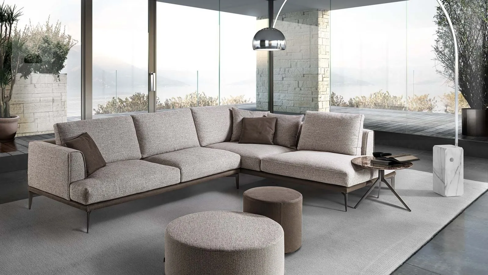 Divano angolare in tessuto Flight di Flexstyle