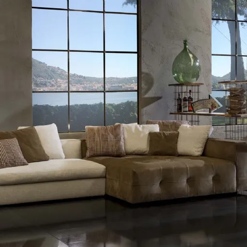 Divano con penisola New York Quilted di Flexstyle