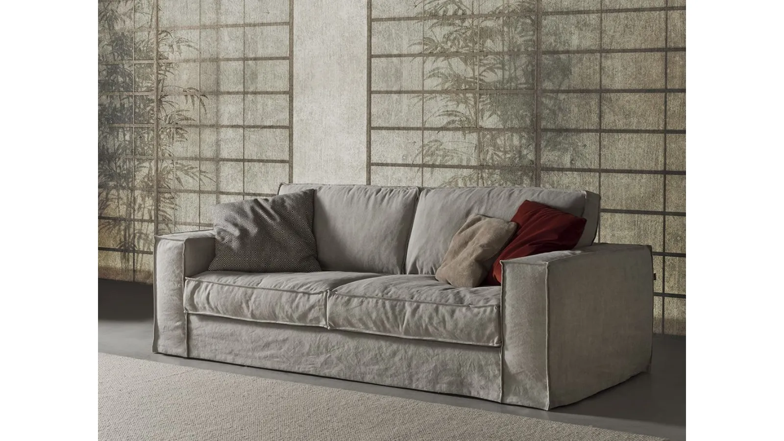 Divano lineare in tessuto Outland Shabby Chic di Flexstyle