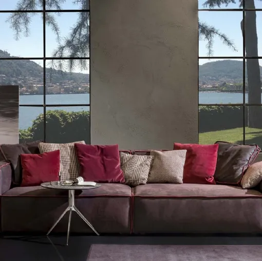 Divano lineare in pelle Strauss Taglio Vivo di Flexstyle