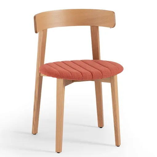 Sedia Maya S L TS in legno con seduta in tessuto di Midj