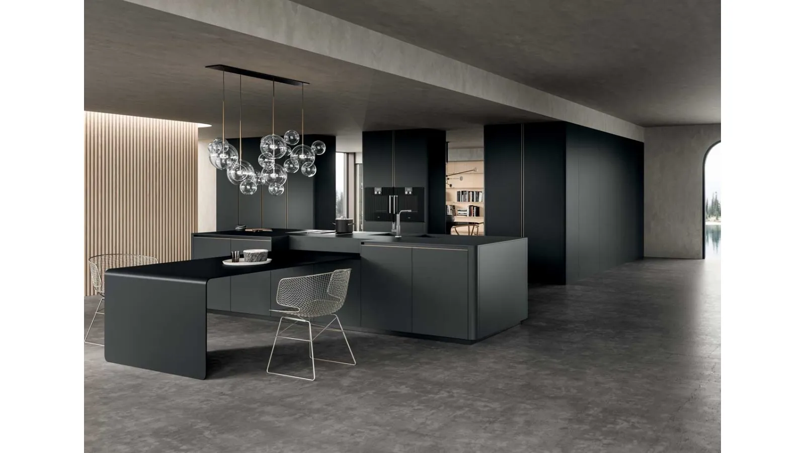 Cucina Moderna in alluminio Filo con isola di Dibiesse