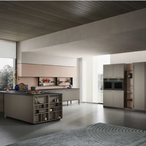 Cucina Moderna Emporio Maniglia con penisola di Dibiesse