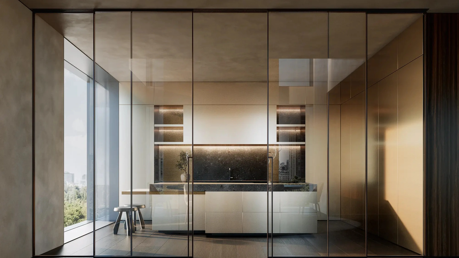 Porta per interni Manhattan Scorrevole 03 di Henry Glass