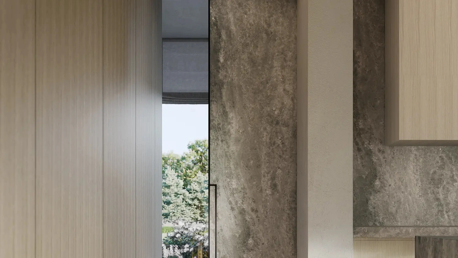 Porta per interni Manhattan Up Scorrevole a scomparsa di Henry Glass